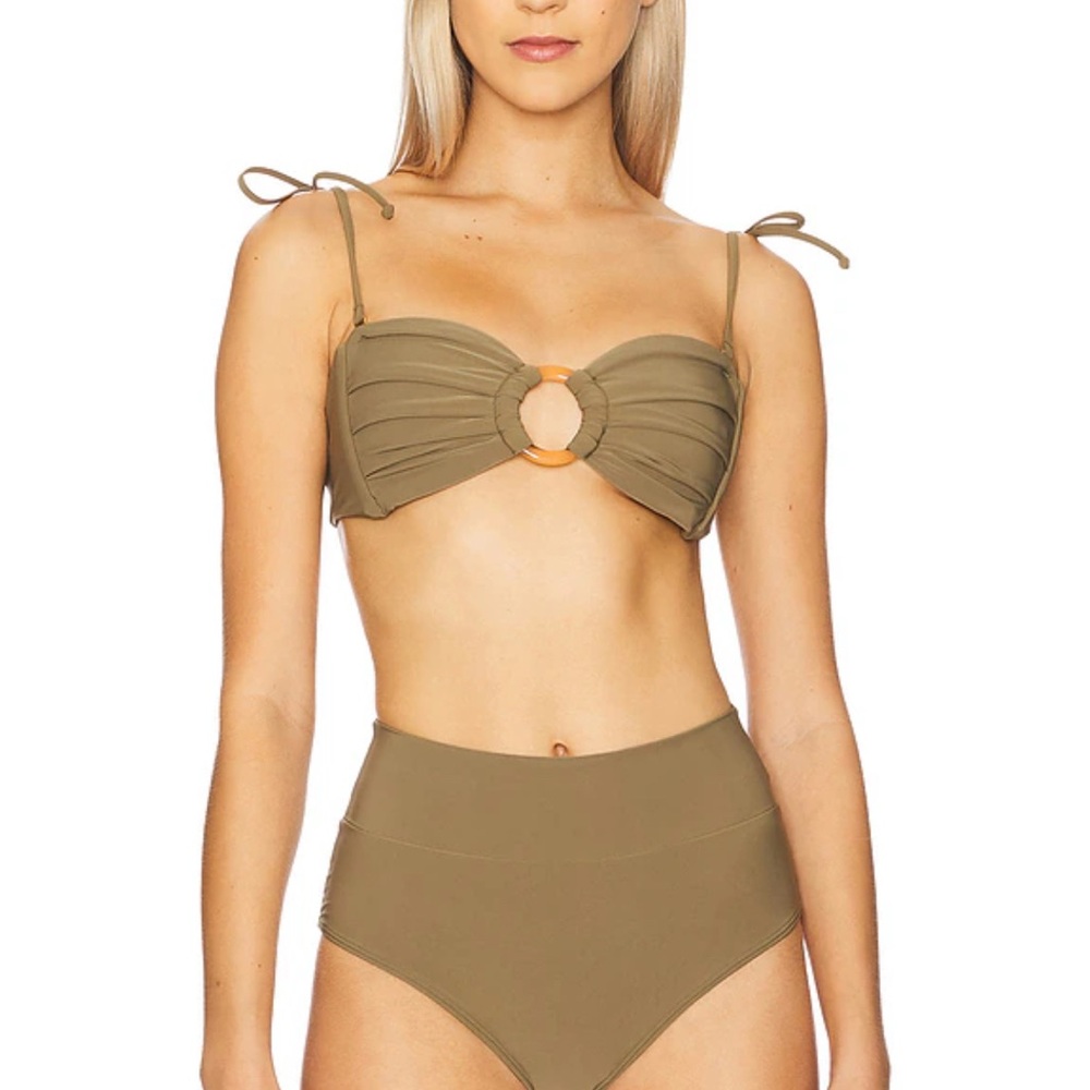 Montce Tori Ties Bikini Top in Khaki